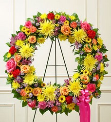 Serene Blessings Standing Wreath - Bright Davenport Florist - Same Day Flower Delivery - Flower Power 